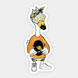 Super dope Slluks character gangster duckie chilling illustration Sticker